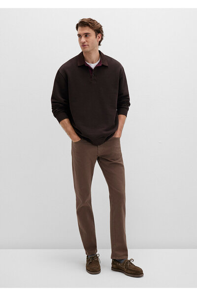 Mavi Marcus Brown Comfort Gabardine Trousers 0035190680