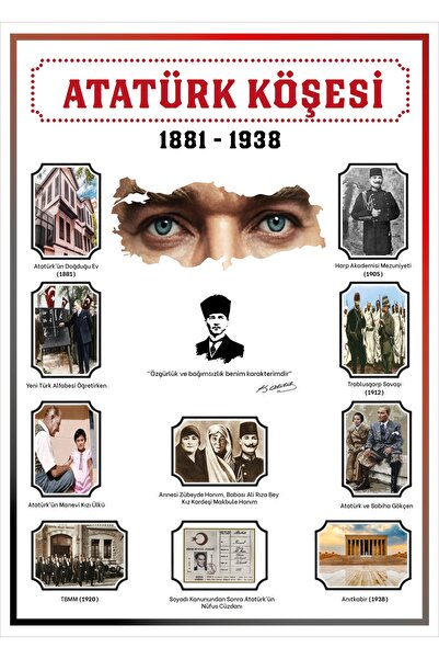 PRİME Concept Atatürk Köşesi 70x100 cm Premium Branda Baskı, Okul branda