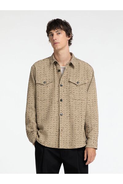 Selected Homme Overshirt Boxy Fit Bouclé