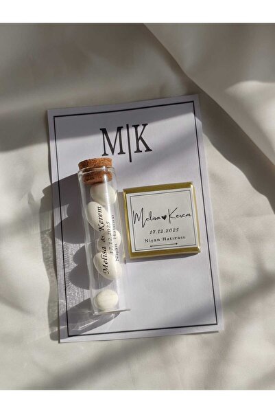 DivaTasarim Kartlı Badem Draje Madlen Çikolata Söz Nişan Nikah Hediyelik Seti...