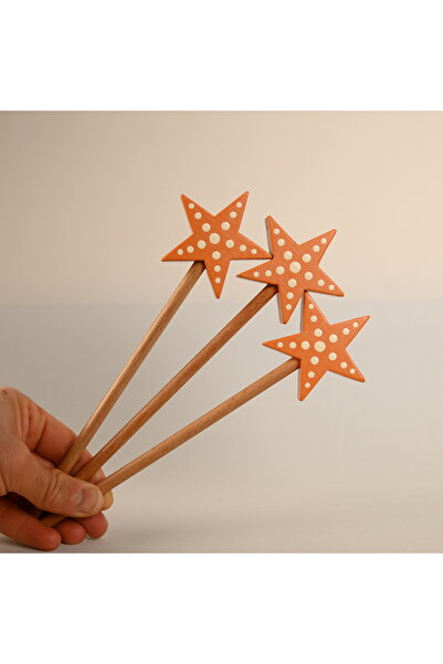 Zyt Tasarım Star Fairy Wand 3Pcs Wooden Toy Decor