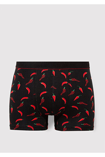 Mavi Schwarze Boxershorts mit Chili-Aufdruck 0911980-900