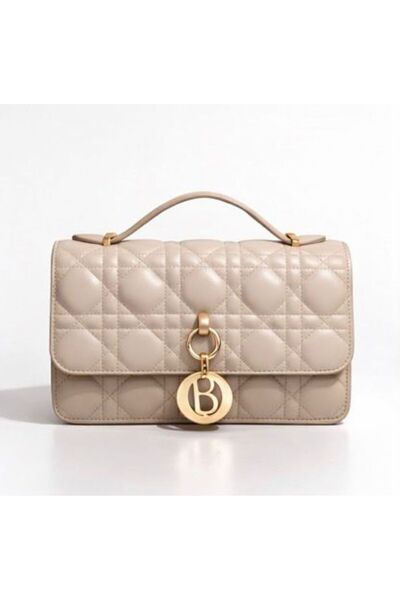 GENERAL'S Women's quilted Clutch Bag and shoulder bag in ivory with gold details