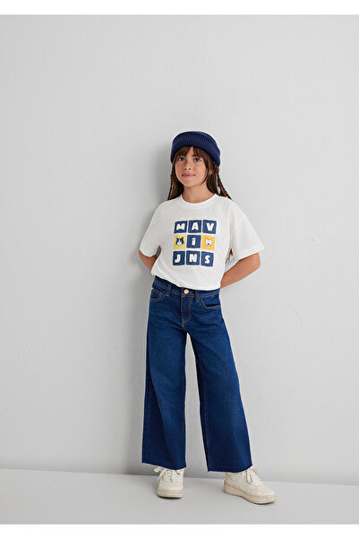 Mavi Τζιν μπλουζάκι με στάμπα εκρού Loose Fit / Loose Comfortable Cut 7610366...