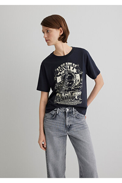 Mavi Astrology Printed Anthracite T-Shirt Regular Fit 1613172 -70087