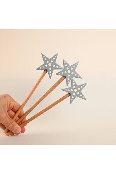 Zyt Tasarım Star Fairy Wand 3Pcs Wooden Toy Decor