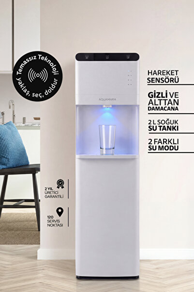 AQUAMARA Hareket Sensörlü & Dokunmatik Su Sebili – Gizli Damacana, Sessiz Çal...