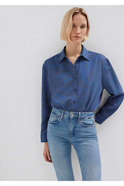 Mavi Striped Navy Blue Shirt Loose Fit / Loose Relaxed Fit1210683-80736