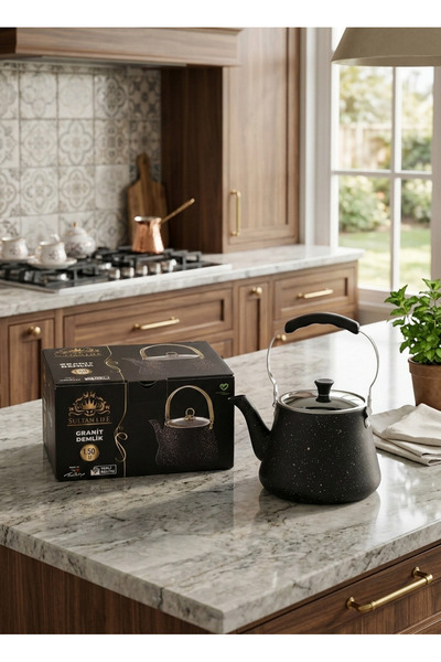 AR-Kitchen غطاء إبريق شاي جرانيت زجاجي