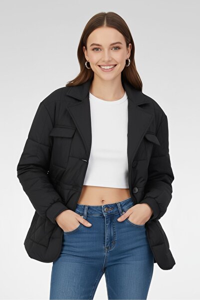 Andrew Marc Women Quilted Puffer Jacket, Black