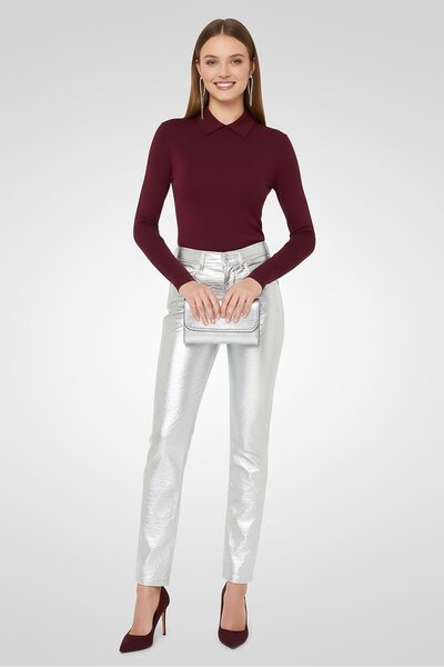 Diesel بنطلون نسائي بقصّة عادية وساق مستقيمة، فضي