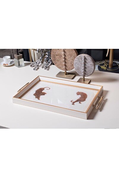 PINALE ART Lüx Nişan Yüzük Çeyizlik Çay Kahve Tepsi