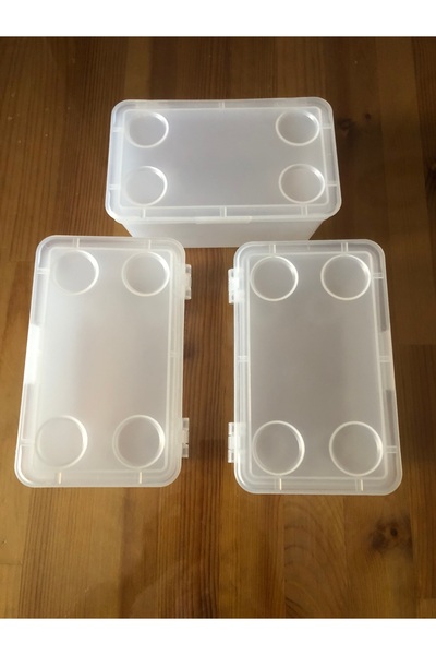 IKEA 3 Pieces Organizing Box with Lid 17X10X8Cm Ikea Set of 3 Storage Box Tra...