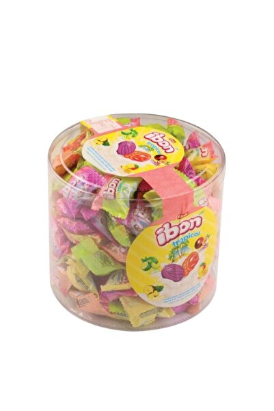 Elvan İBON TROBİCAL MEYVE AROMALI SERT DOLGULU CAM ŞEKER 800 GR