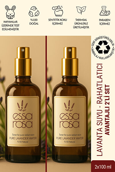 ESSAROSA PURE %100 NATURAL Lavanta Suyu Doğal Tonik - Rahatlatıcı - Yatıştırı...