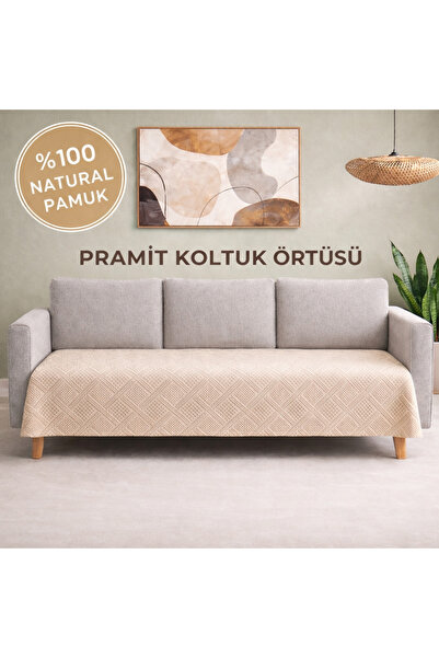 ÇIQRIK HOME Pamuk Pramit Dokuma Kalın Koltuk Örtüsü Kaymaz, Yıkanabilir, Mode...