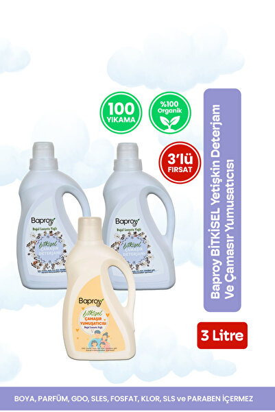 Baproy Bitkisel Çamaşır Deterjanı 2 lt + Bitkisel Çamaşır Yumuşatıcısı Doğal ...
