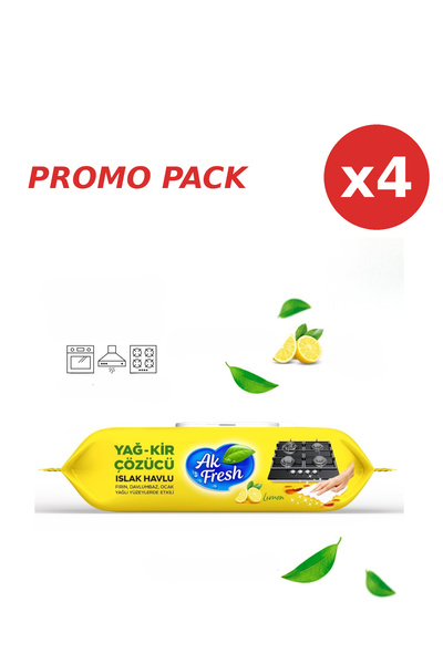 AKFRESH Pack - 4 x Servetele umede degresante pentru suprafetele din bucatari...