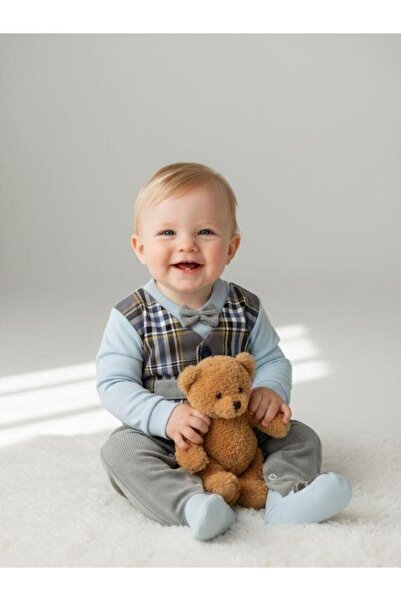 Zekids Erkek Bebek Papyonlu Şık Tulum