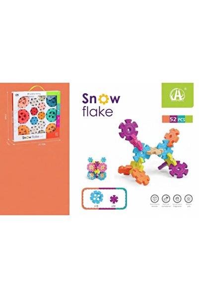 PURE & GLOW HOME Magnetic Snowflake 52 Piece 3D Building Blocks – Educational...
