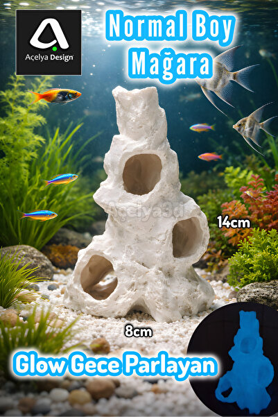 açelya3d Akvaryum Süsü Mağara Dekoru Kaya Balık Saklanma Dekor 14x8cm Normal ...