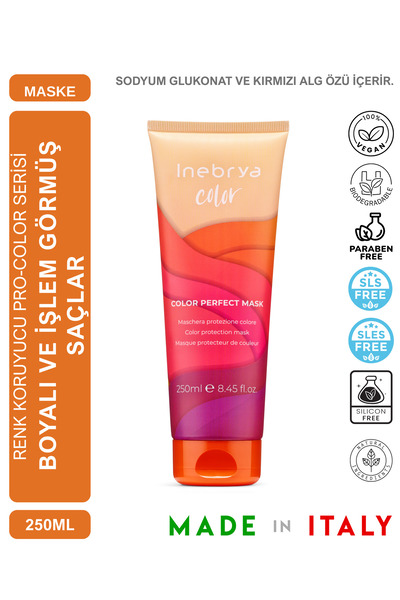 Inebrya قناع الشعر الملون المثالي لحماية اللون 250 مل