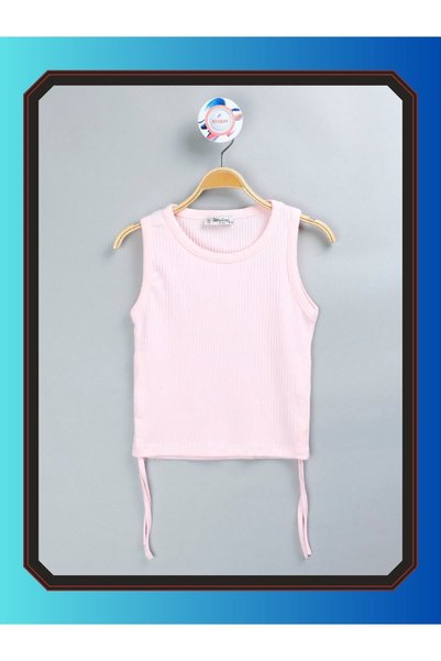 edoy Side Drawstring Crop Lace up 100% Cotton Drawstring Girls Undershirt