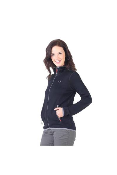 Woolona Marin Fermuarlı Kapüşonlu Kadın Sweatshirt