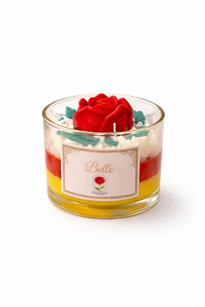 Candle شمعة معطرة يدوية بتصميم وردة – مستوحاة من الجميلة والوحش – وزن 760 جم ...