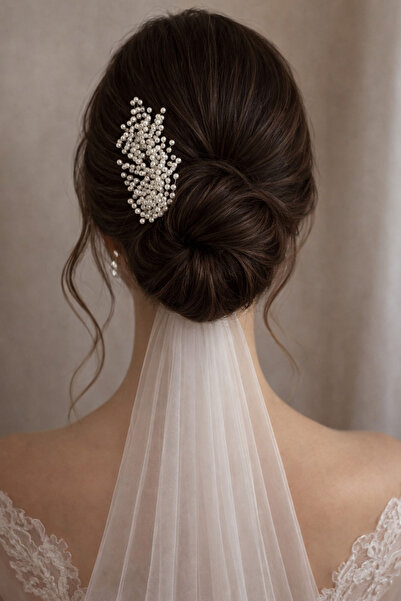 Gold Moda Wedding İncili Gelin Saç Aksesuarı | Gelin Tacı