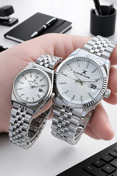 Daniel Klein Bay Ve Çelik Kordon Çiftlere Özel 3 Atm Suya Dayanıklı Cift Saat...