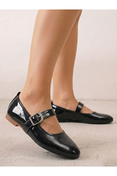 Nstil Daily Women's Flat Shoes with Straps, Rubber Buckle, Sewing Detail, Com...