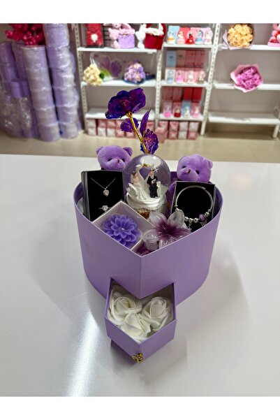 Genel Markalar Mor Aşk Evreni - Sevgiliye Romantik Hediye Kutusu | Kar Küresi...