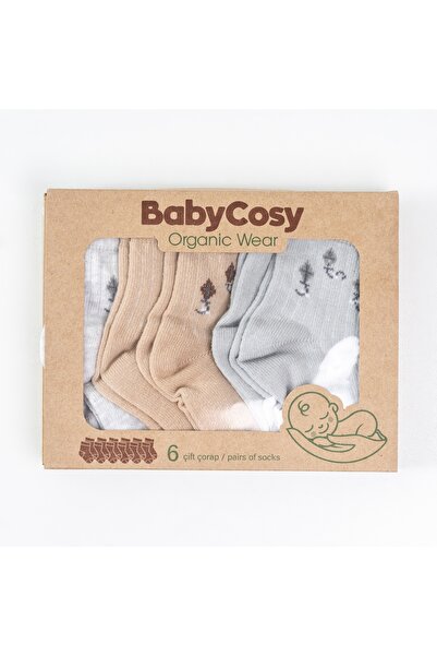 BabyCosy Organic Wear Premium 100% Organic, 6-Piece Baby Socks – Natural Tone...