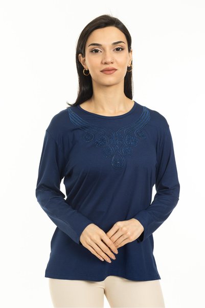 Mutlu City New Season Women's Middle Age and Up New Pattern Round Neck Lycra ...