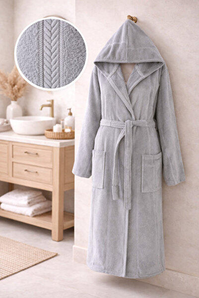 sternen glanz رداء حمام فردي من القطن بغطاء للرأس من لارا