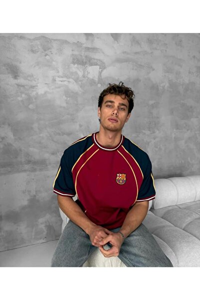 KUN SPORTSWEAR Retro Nostalgia Barcelona City Color Logo Premium Vintage T-Sh...