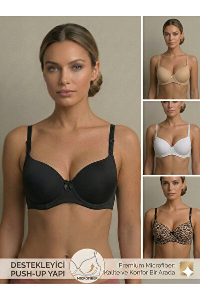 Lavint Homewear Sutien push-up din micro silicon, cu fără sârmă cupe, asortat...