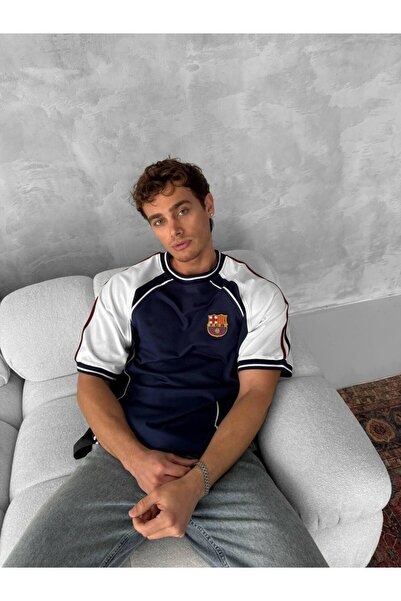 KUN SPORTSWEAR Retro Nostalgia Barcelona City Color Logo Premium Vintage T-Sh...