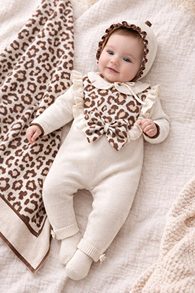 Naka Concept Luna Leopard Eid Outfit Baby Girl Knitwear Set – Baby Girl Blank...