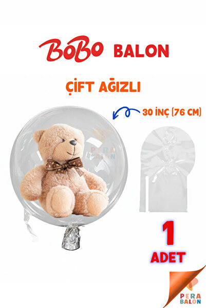 Blur Home BOBO Balon Çift Ağızlı 30 İnç (76 cm) Dev Şeffaf Esnek - Pera Balon