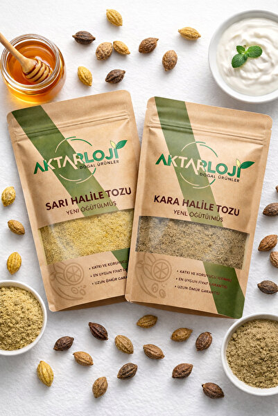 aktarloji 1 Kg Toz Halile Seti : 500 Gr Kara Halile Tozu + 500 Gr Sarı Halile...