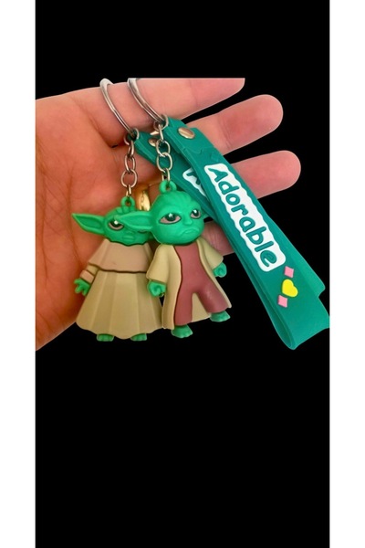 Aychra Yoda Figür 2’li Anahtarlık , 3D Silikon 2 Adet
