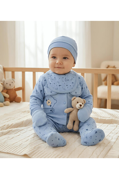 Nexvora طقم وافل باندا المكون من 5 قطع من القطن العضوي للأطفال حديثي الولادة ...