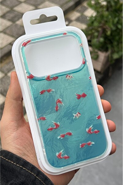 EDELFU iPhone 17 PRO MAX uyumlu - Aurora Turuncu Balık Kapak Parlak Yanları Kalın Koruyucu Kılıf