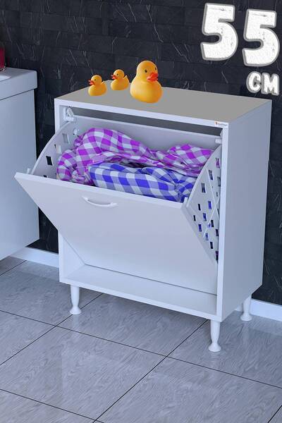 Modilayn Söke Çamaşır Sepetli Çok Amaçlı Banyo Dolabı 14 Farklı Renk Seçeneği