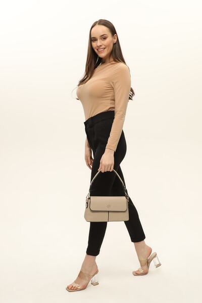 Morpelikan Women's Hand Shoulder Bag with Mink Logo Detail