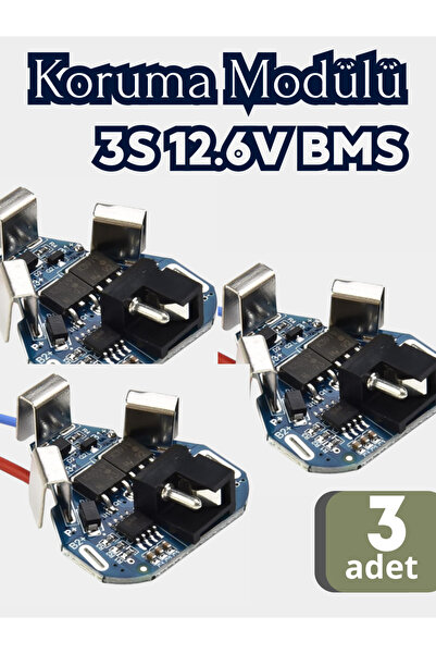 RoboPazar 3-adet 3S 12.6V 40A Max BMS Koruma Modülü – Li-Ion Aküler İçin (Bal...