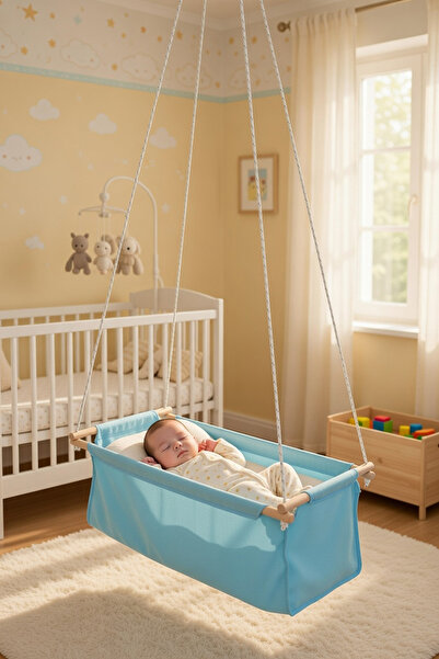 Bundeba Sally Mavi Hamak Beşik Bebek Hamağı Çingene Salıncağı Beşiği Kamp Pik...