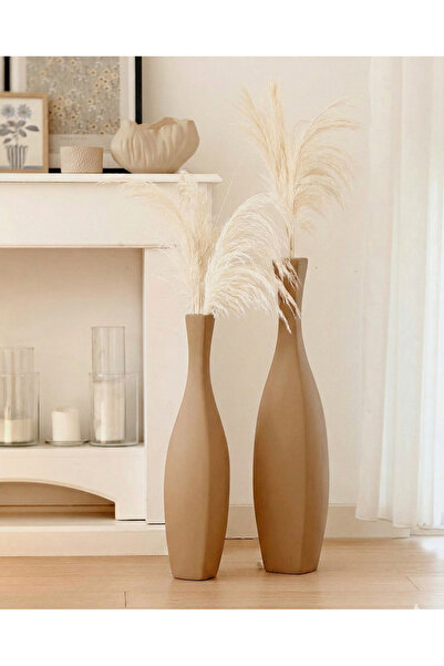 Hestia Home Set de 2 sticle pătrate din ceramică cu pietriș